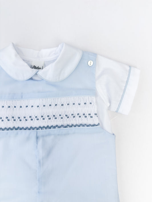 FH18-25-3 Light Blue Smocked Overall