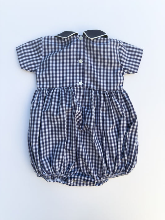 SS2424-2 Blue Check Romper 12M