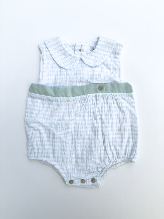30471 Light Blue Gingham Romper
