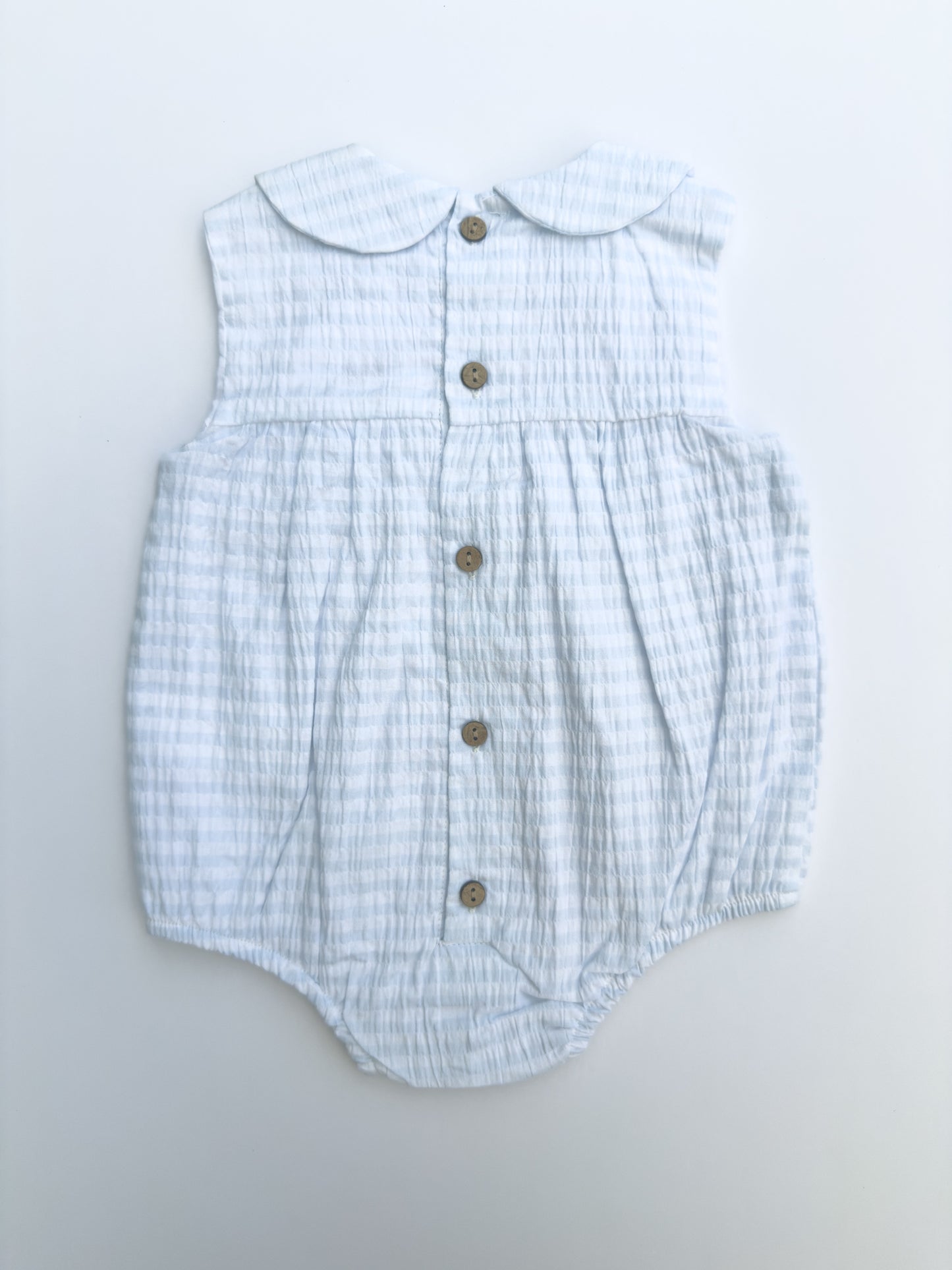 30471 Light Blue Gingham Romper