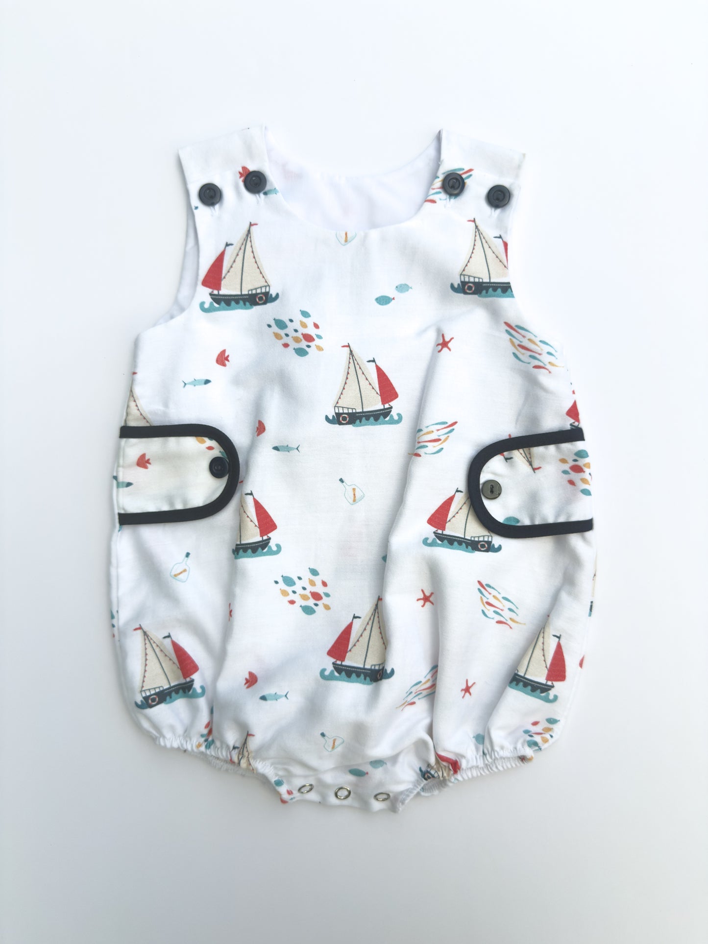 SS1824-5 Sailboat Romper 3M