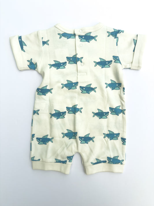 4541 Sharks Playsuit 0/3M
