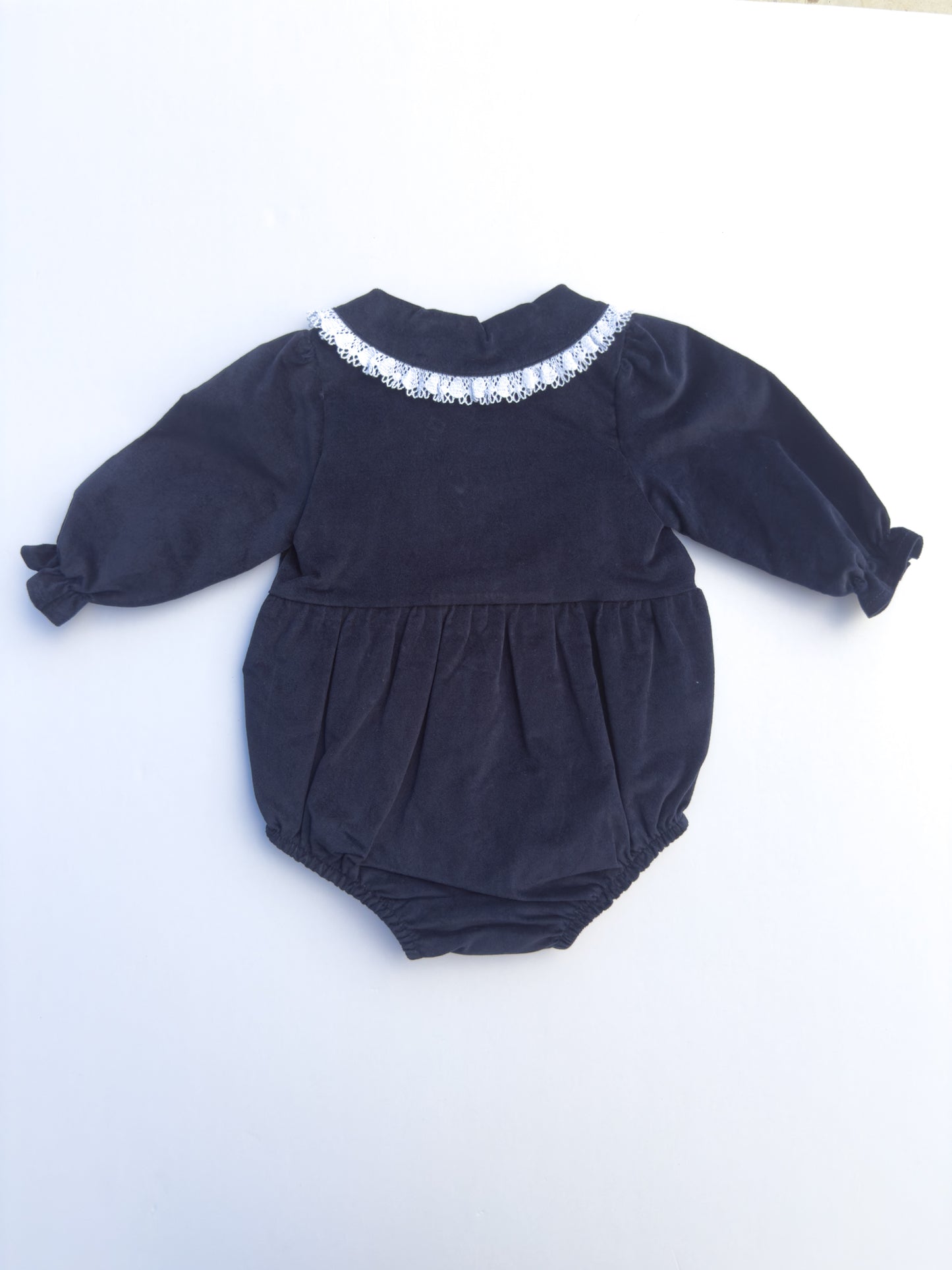 30661 Navy Velvet Romper