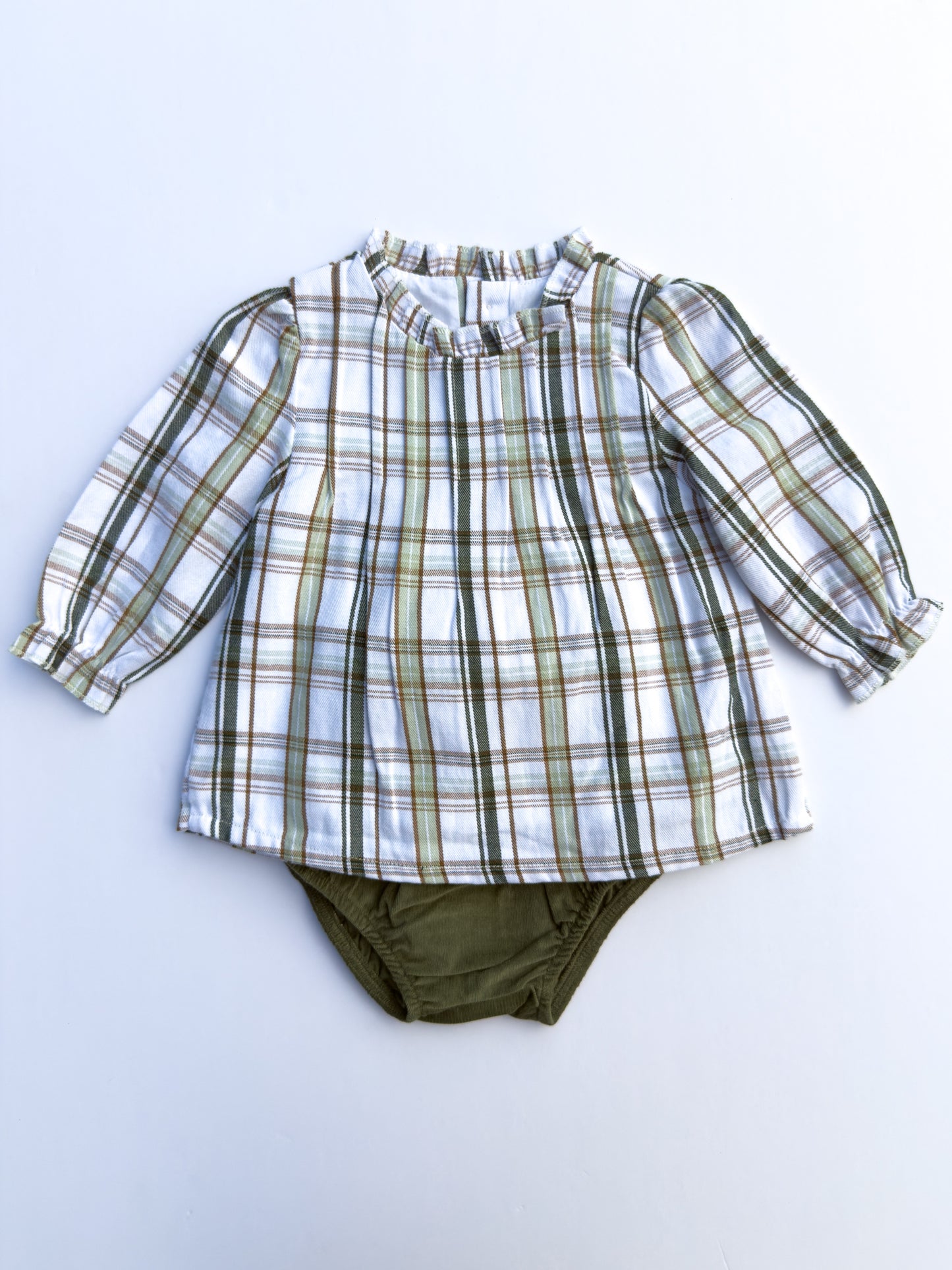 40767 Green Plaid Bloomer Set