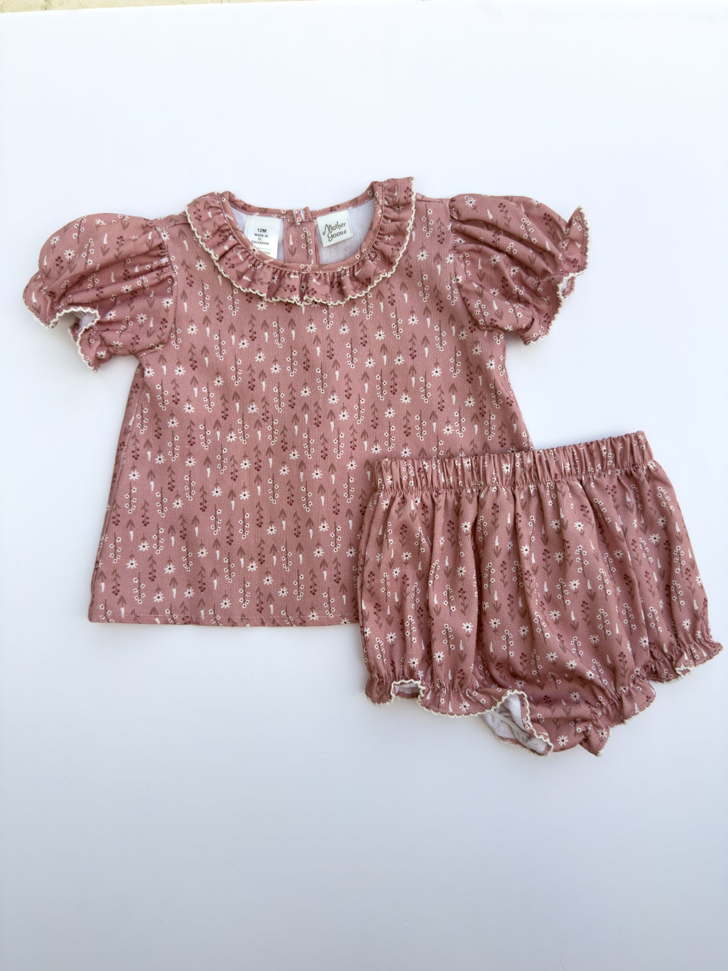 F09-25-3 Rose Print Bloomers Set