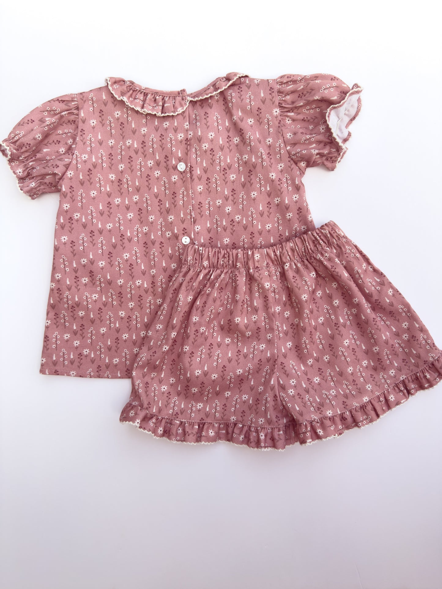 F09-25-2 Rose Print Shorts Set