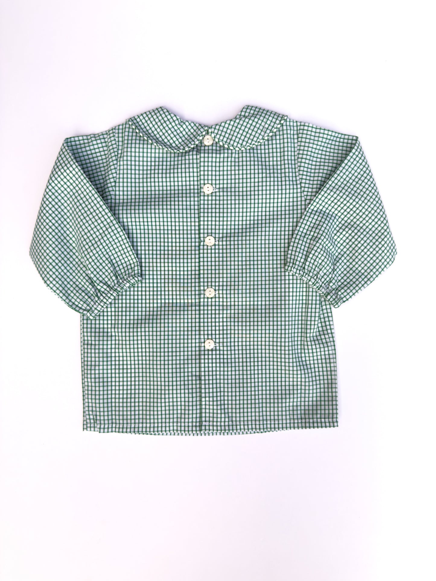 Green Window Pane Peter Pan Collar Shirt