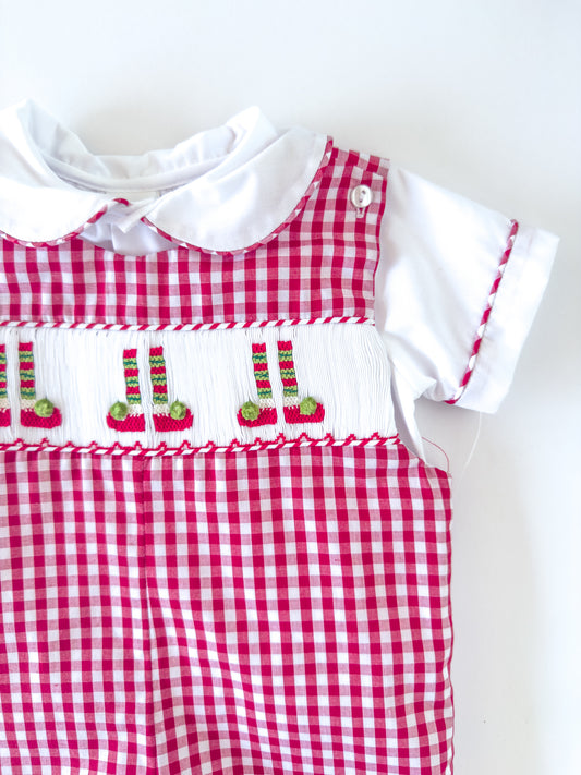 F06-25-4 Red Check Elf Overall