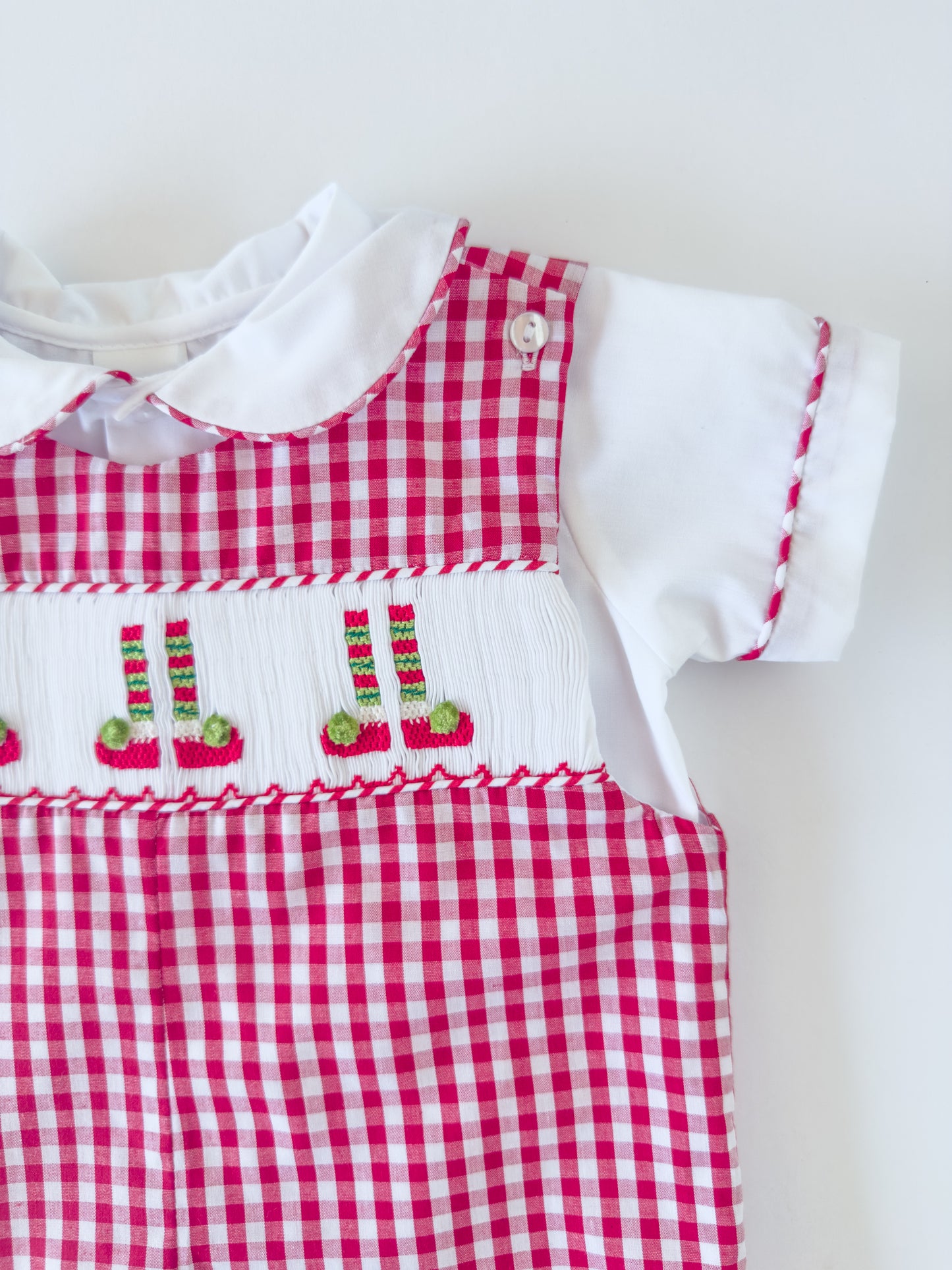 F06-25-4 Red Check Elf Overall