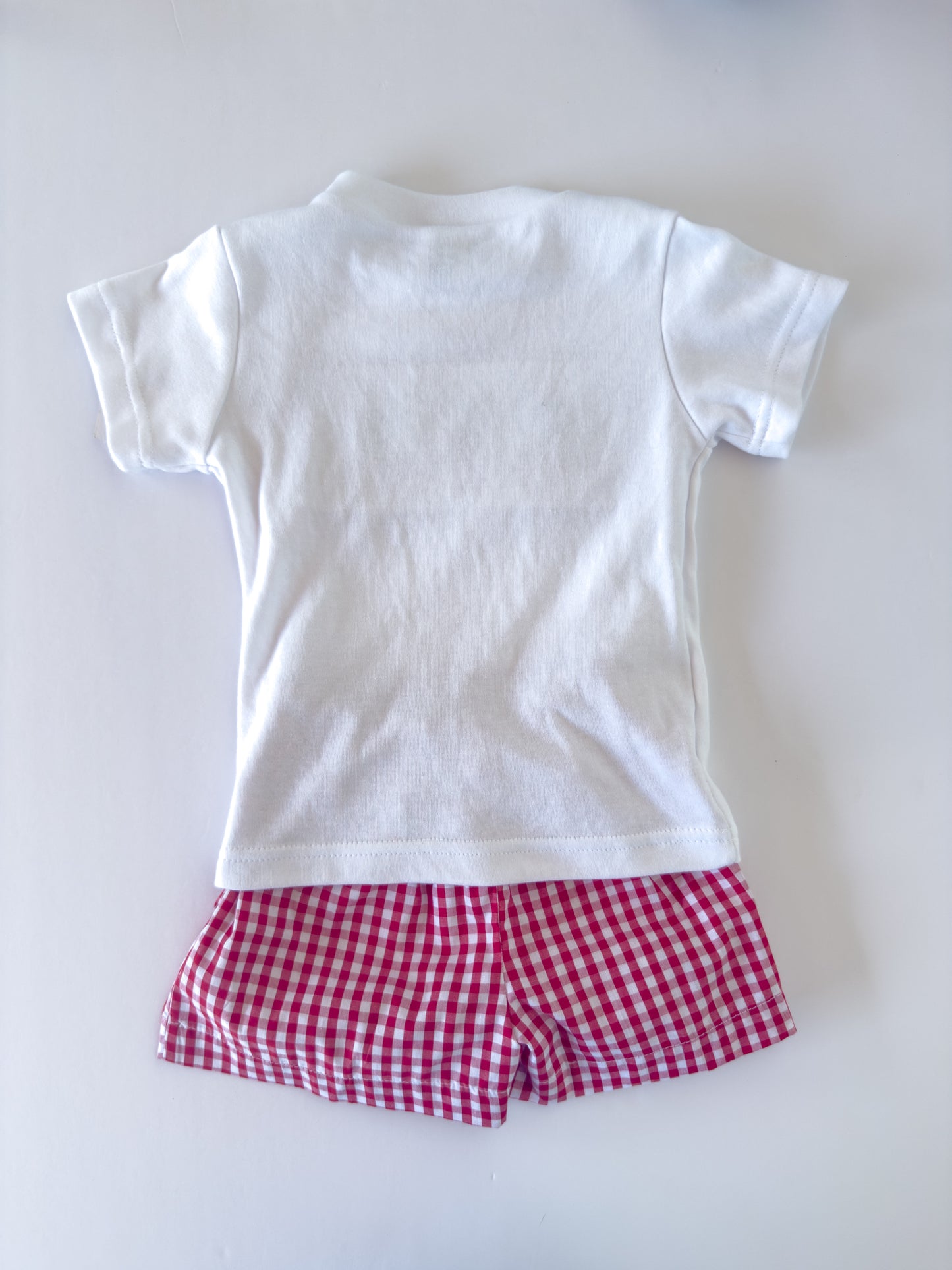 F06-25-3 Red Check Elf Shorts Set