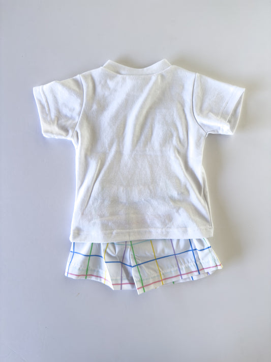 S12-25-3 Mickey Plaid Shorts Set