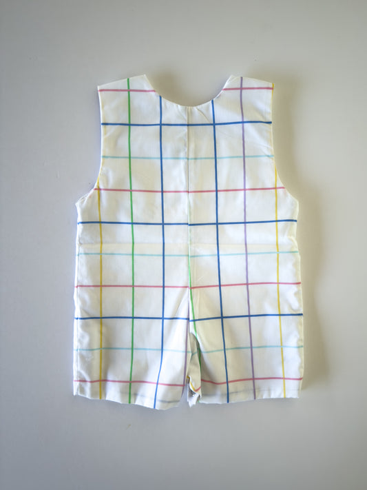 S12-25-4 Mickey Plaid Overall