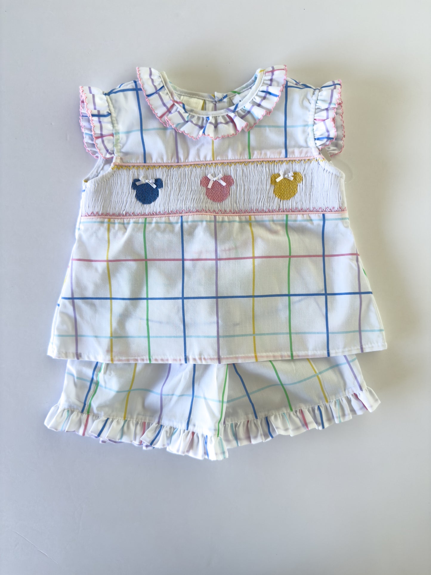S12-25-1 Minnie Plaid Shorts Set