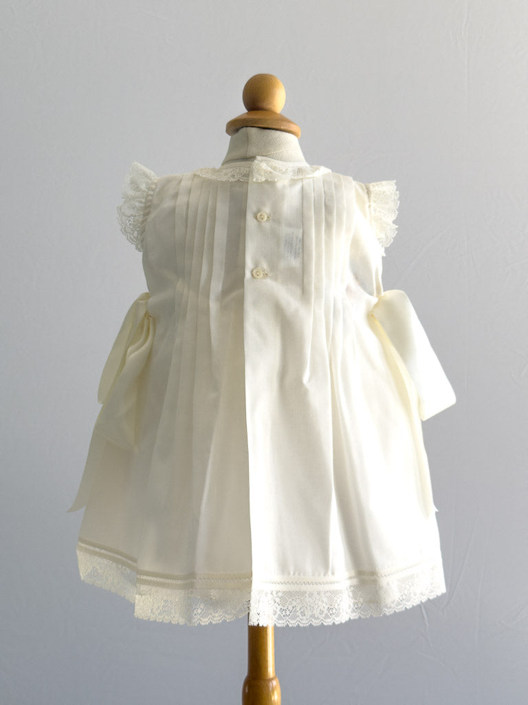 Beige Batiste Cotton Mantilla Dress 400