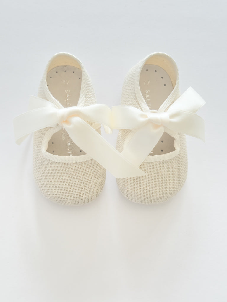 SB1061 Bow Mary Jane Linen Porcelana