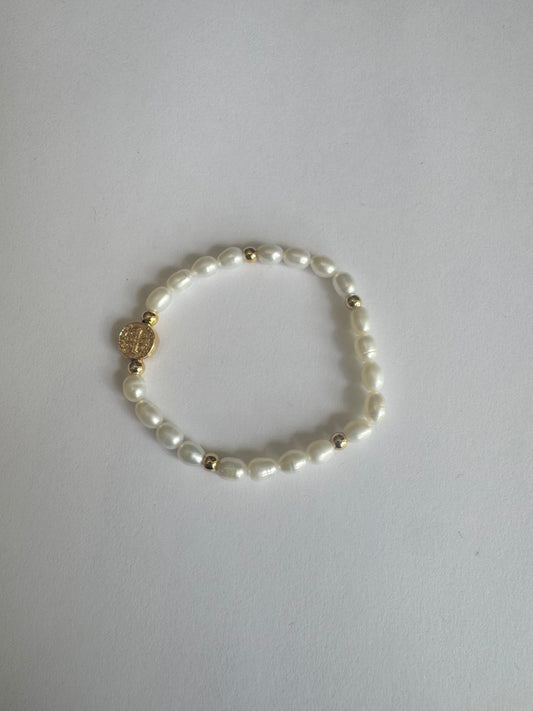 St. Benedict Pearl Bracelet
