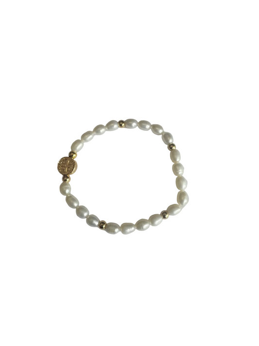St. Benedict Pearl Bracelet