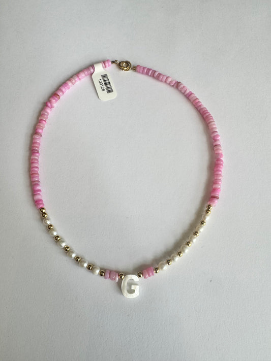 Pink Letter Necklace