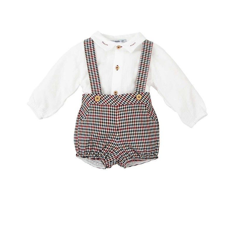 40660 Burgundy Plaid Jumper Set 6M