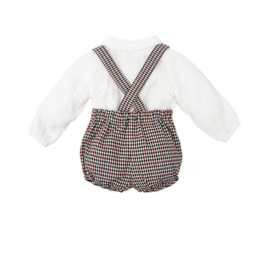 40660 Burgundy Plaid Jumper Set 6M