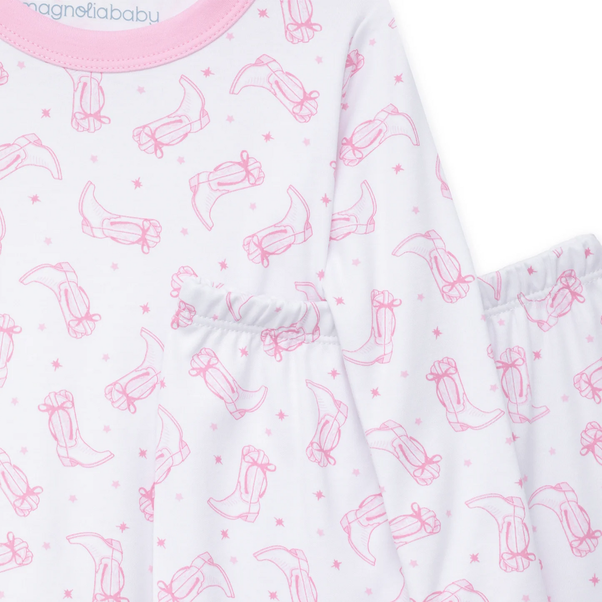 Pink Darling Cowboy Boots Long Pajamas