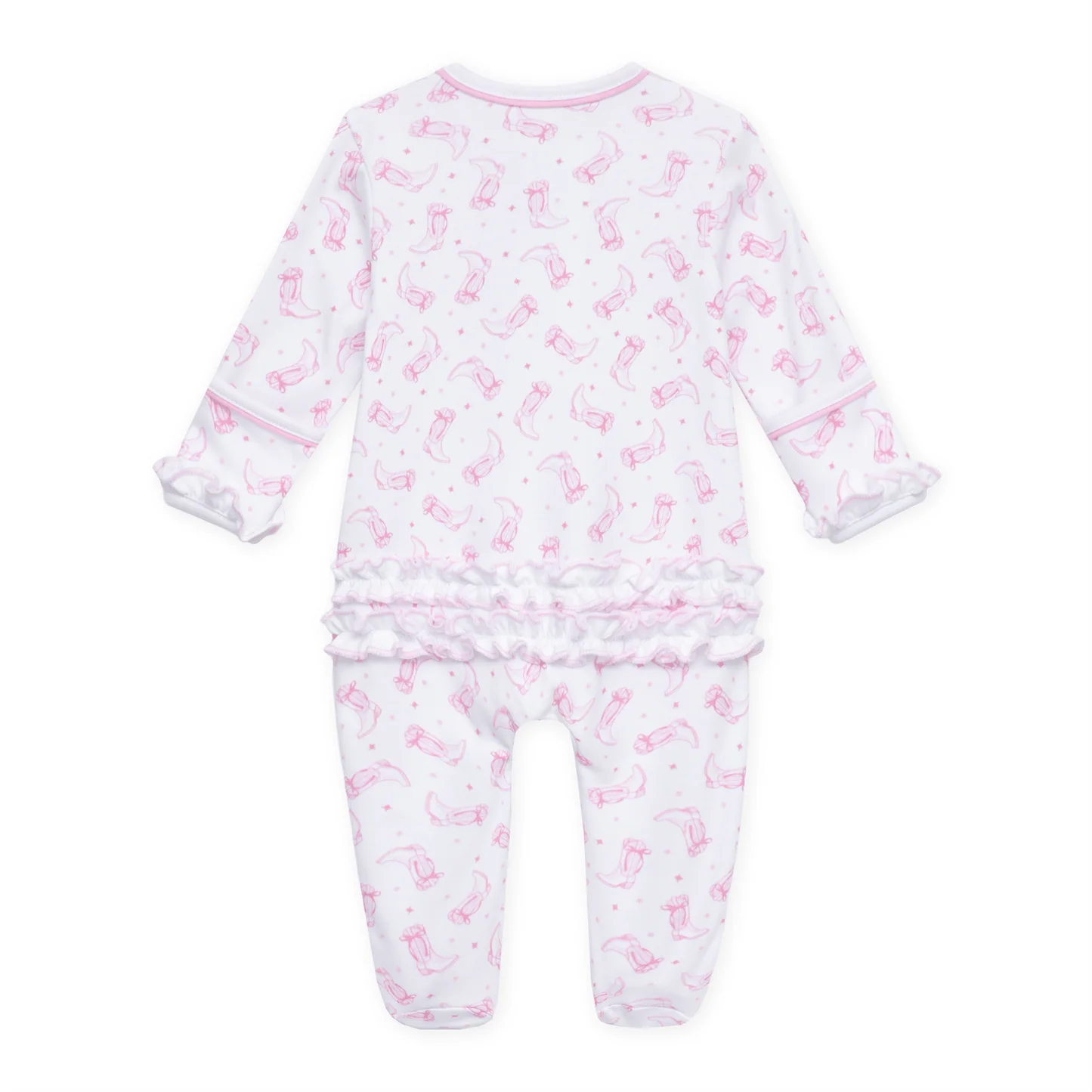 Pink Darling Cowboy Boots Zip Footie