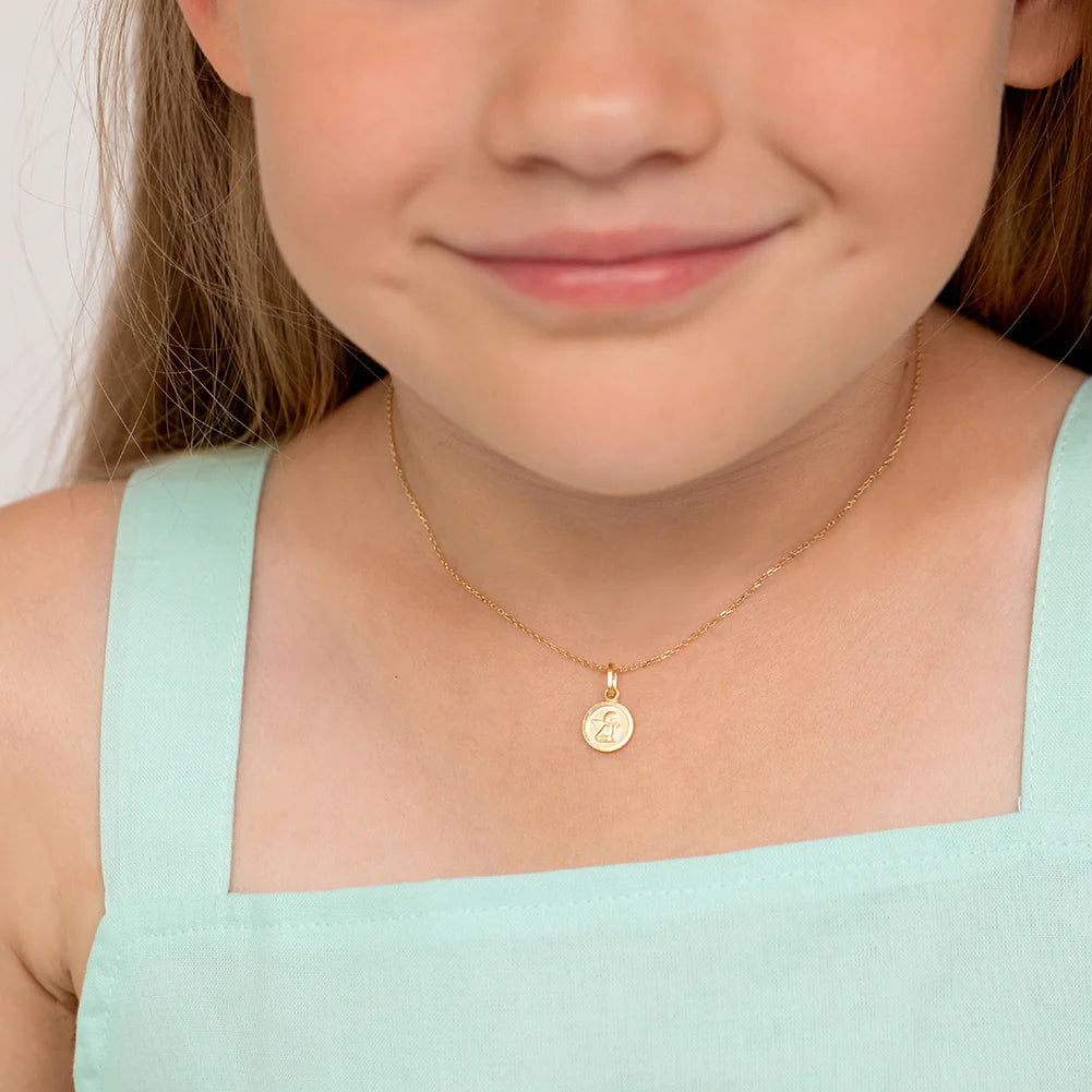 14K Gold Guardian Angel Necklace