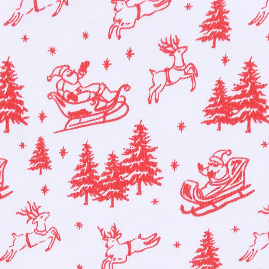 Red Holiday Toile Long Pajamas