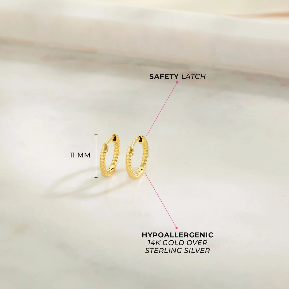 Rope Hoop Gold Plated Earrings