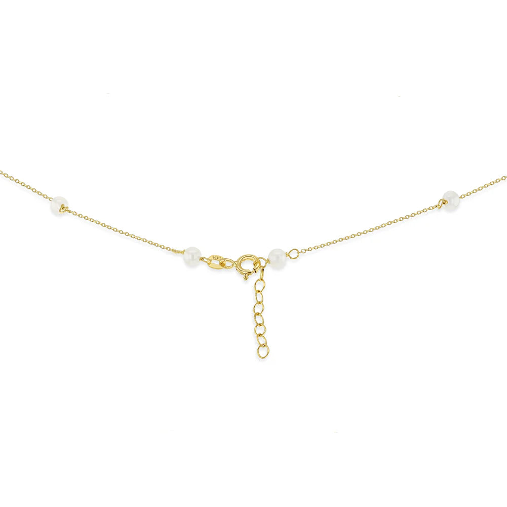 14K Gold 4mm Freshwater Cultured Pearls Necklace