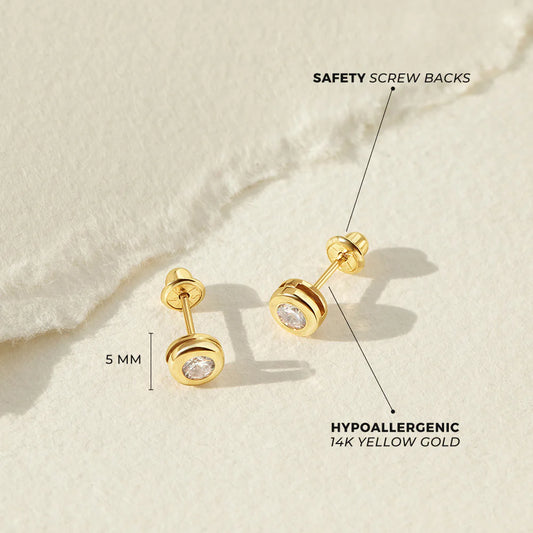 14k Halo Stud Earrings