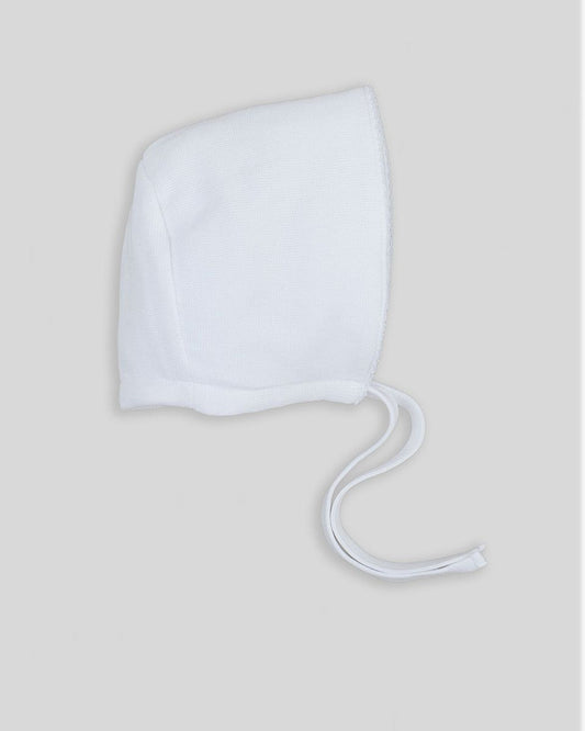 White Knit Baby Bonnet