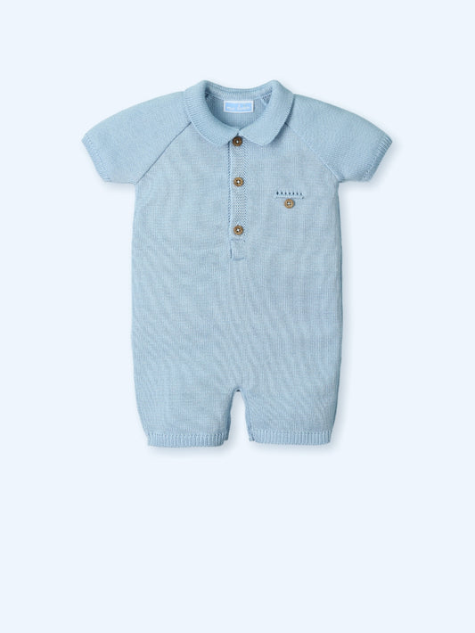 Brisa Blue Knit Romper 0047