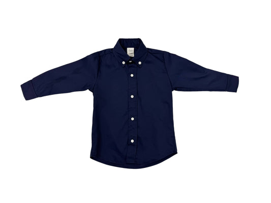 Navy Pique Button Down
