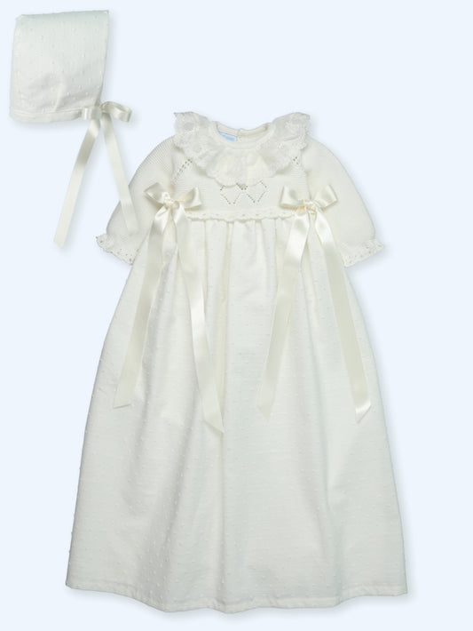 Embroidered Knit Gown 0168