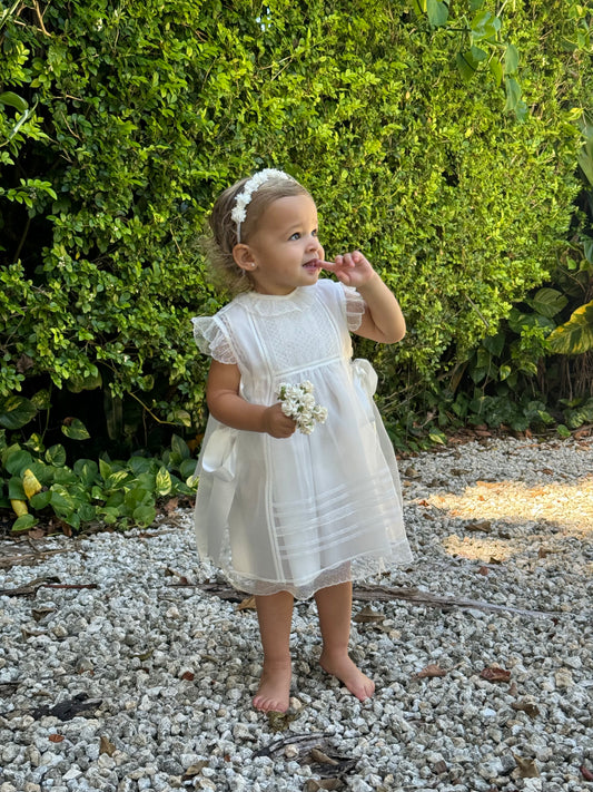 White Organza Mantilla Dress 450