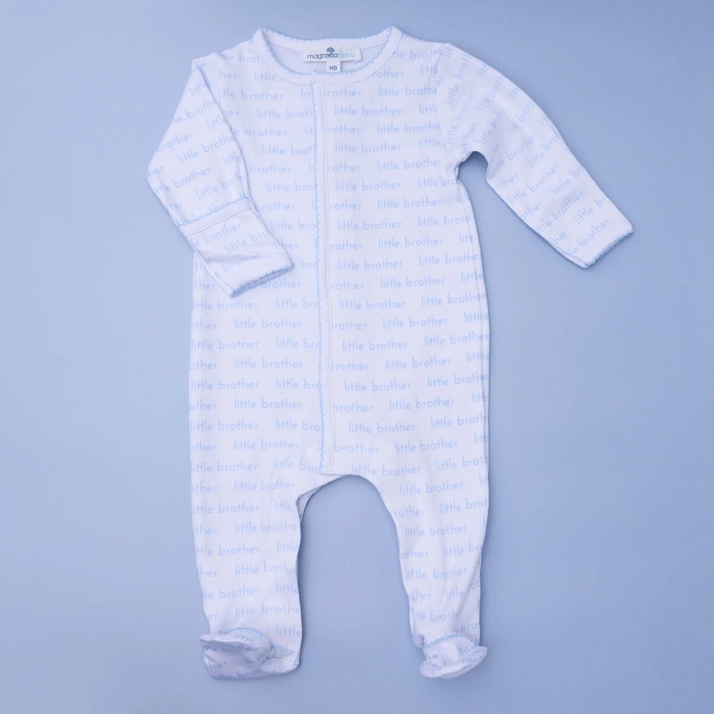 Little Brother Blue Printed Footie