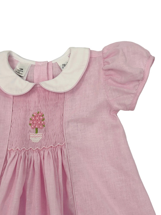 Pink Linen Hyacinth Dress