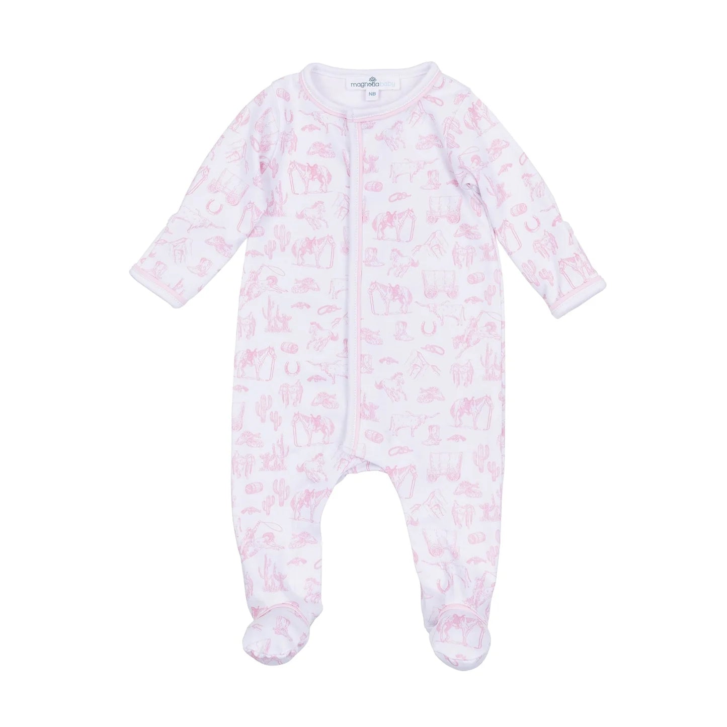 Pink Wild West Toile Footie