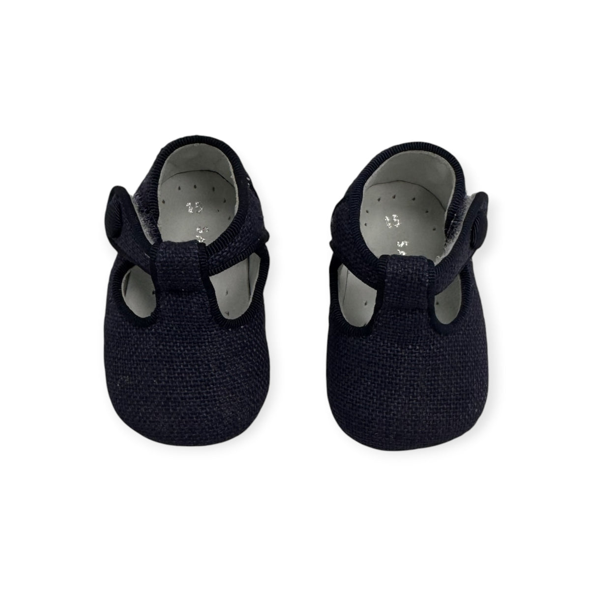 Navy Linen T-Strap SB520
