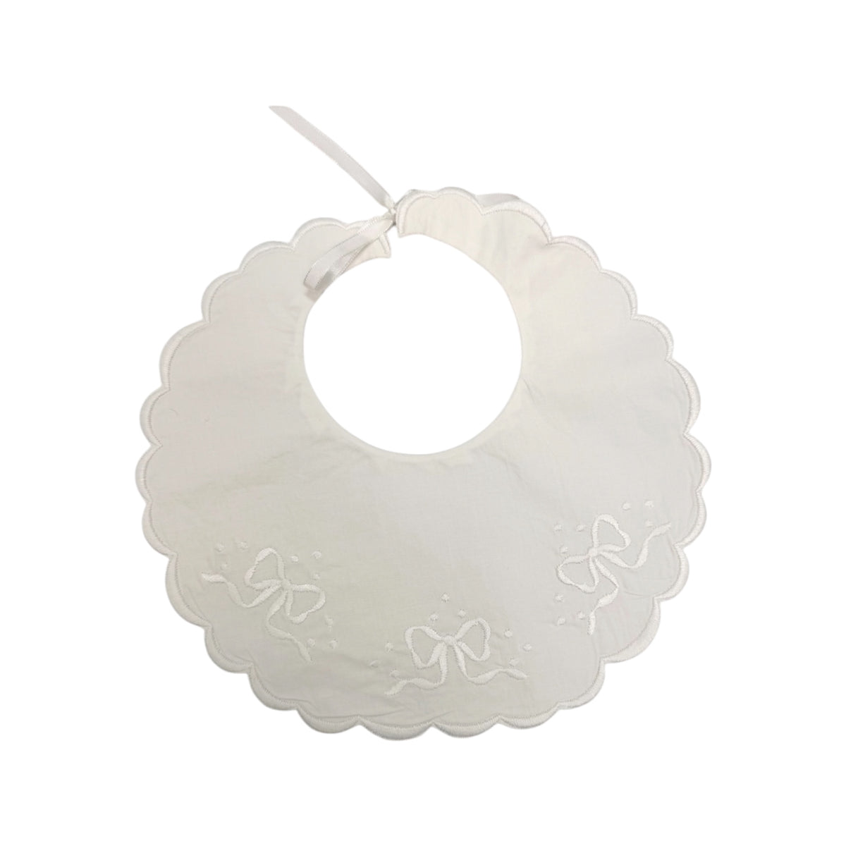 Scalloped Embroidered Bows Bib 2250