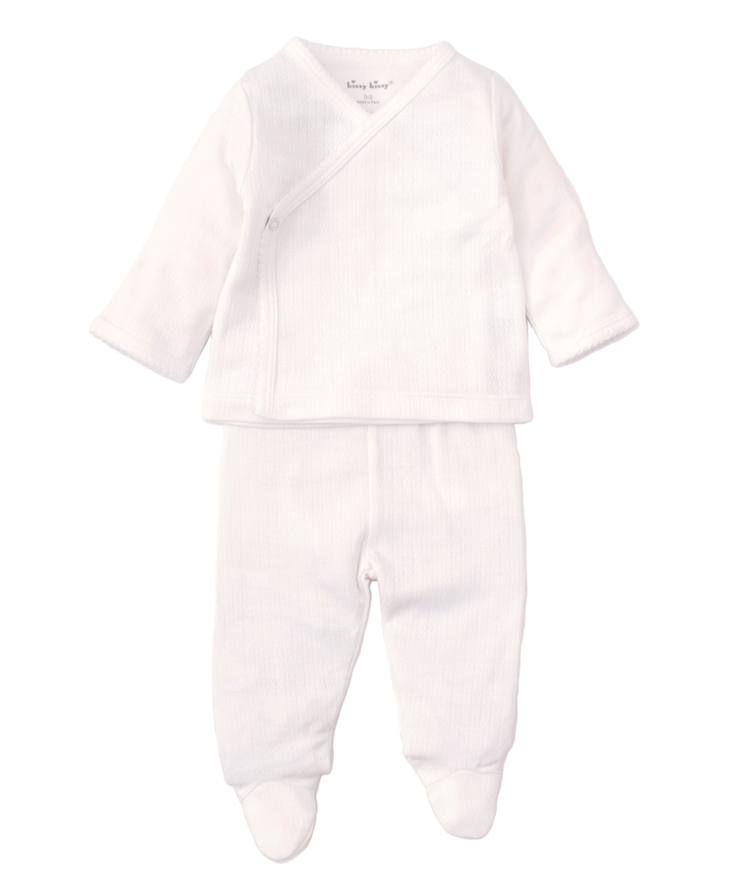 White Pointelle Pant Set