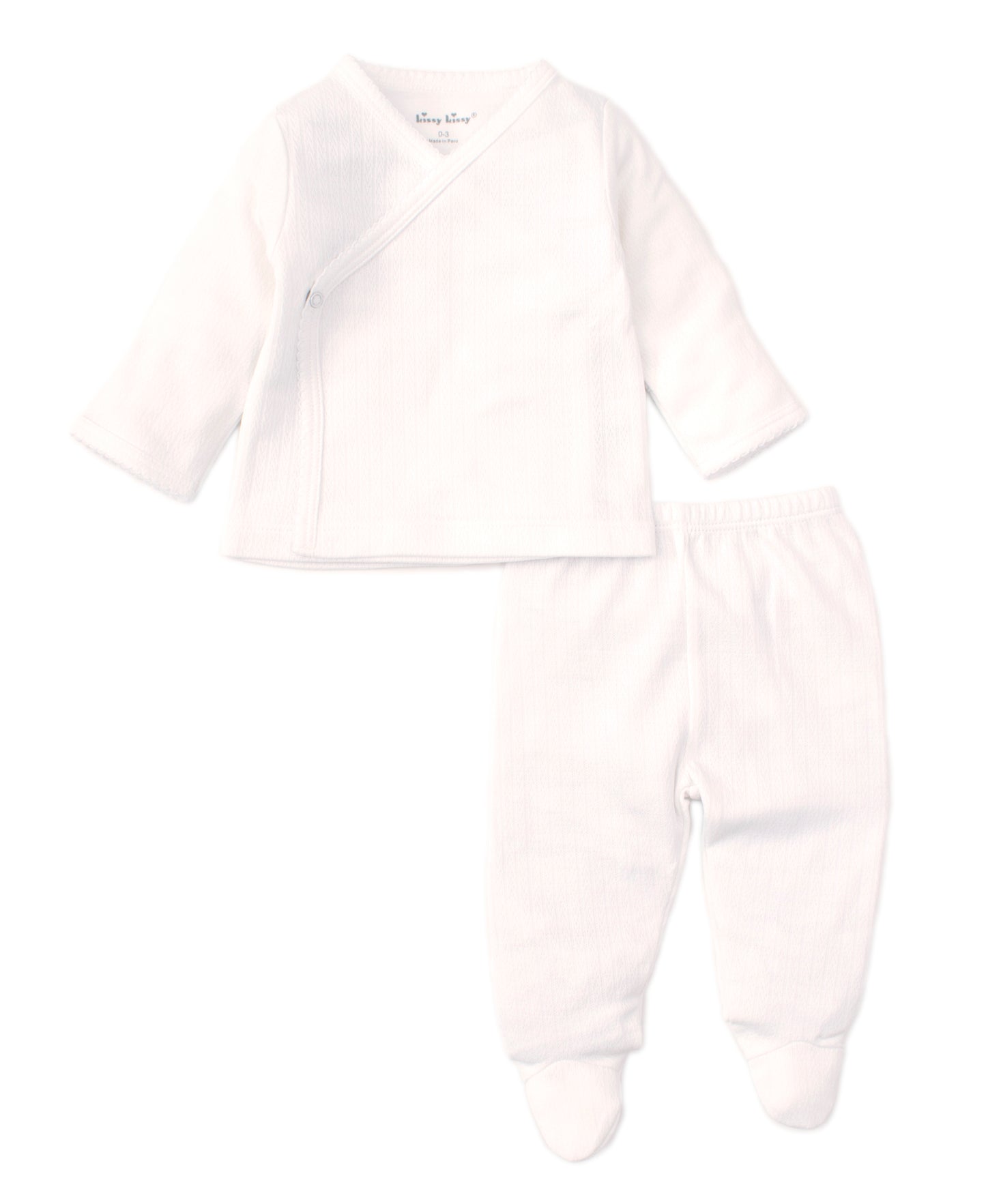 White Pointelle Pant Set