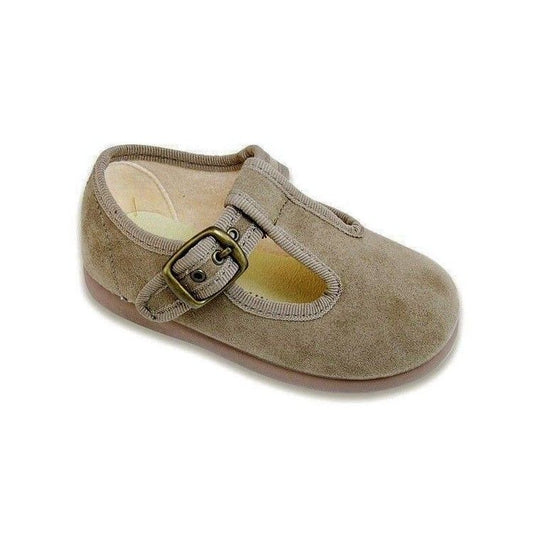 Taupe Suede T-Strap 1136-02
