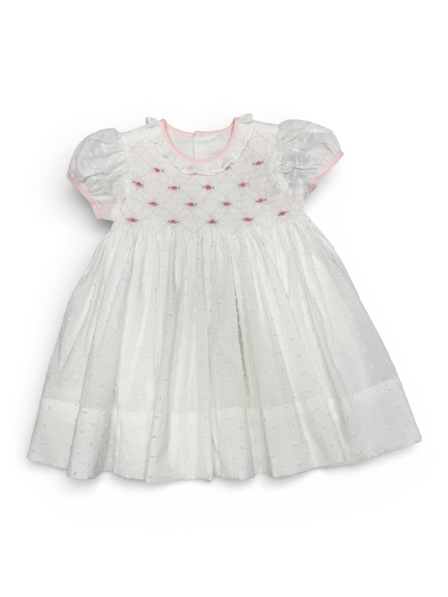 White Pink Smocked Juliette Dress