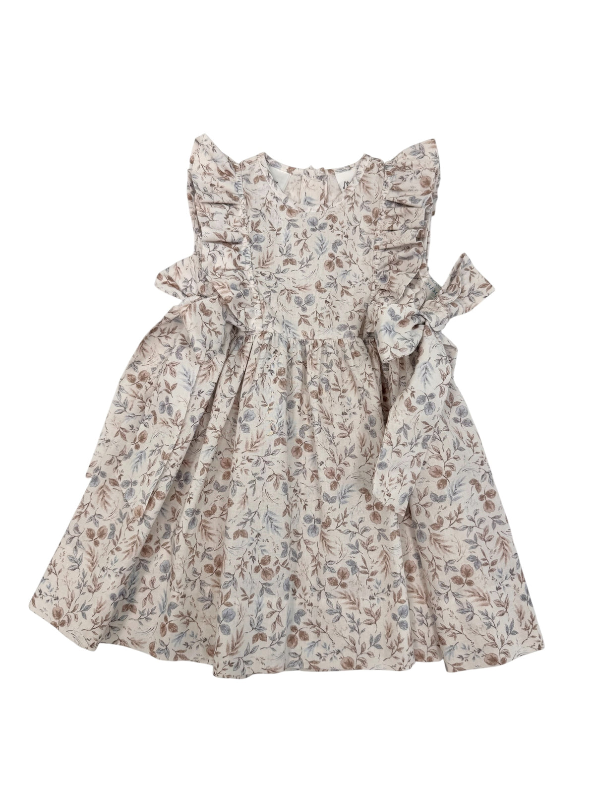 Dusty Blue Petals Ruffle Dress