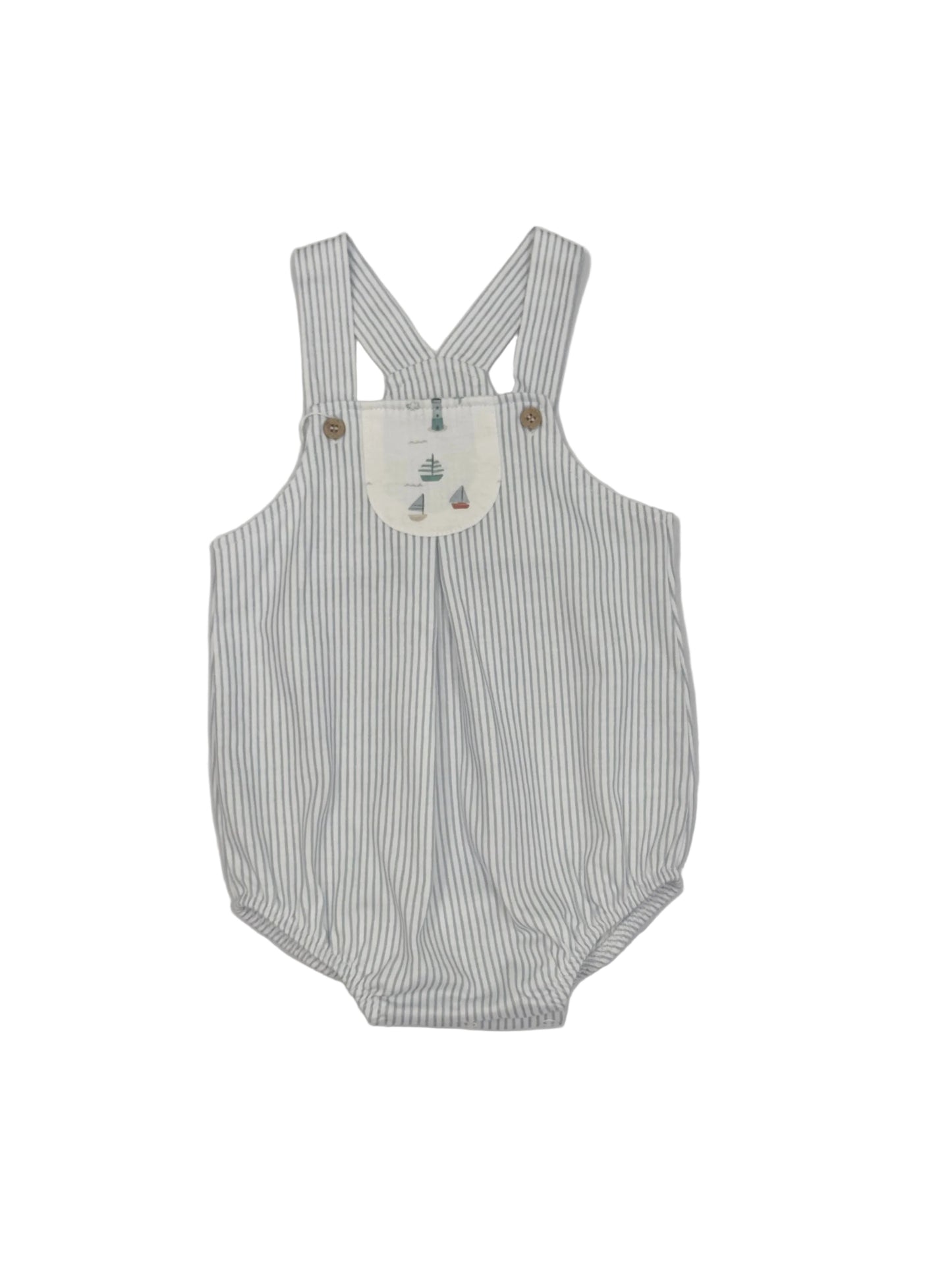 Mirada Blue Stripe Overall Bubble 33221