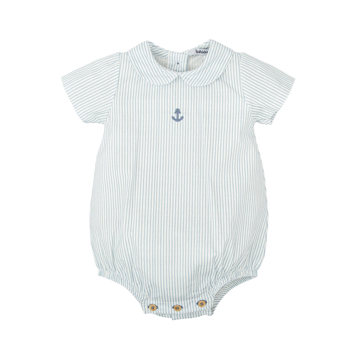 Claridad Blue Stripe Anchor Romper 32420