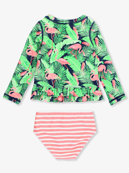Flamingo Frenzy Rash Guard Bikini