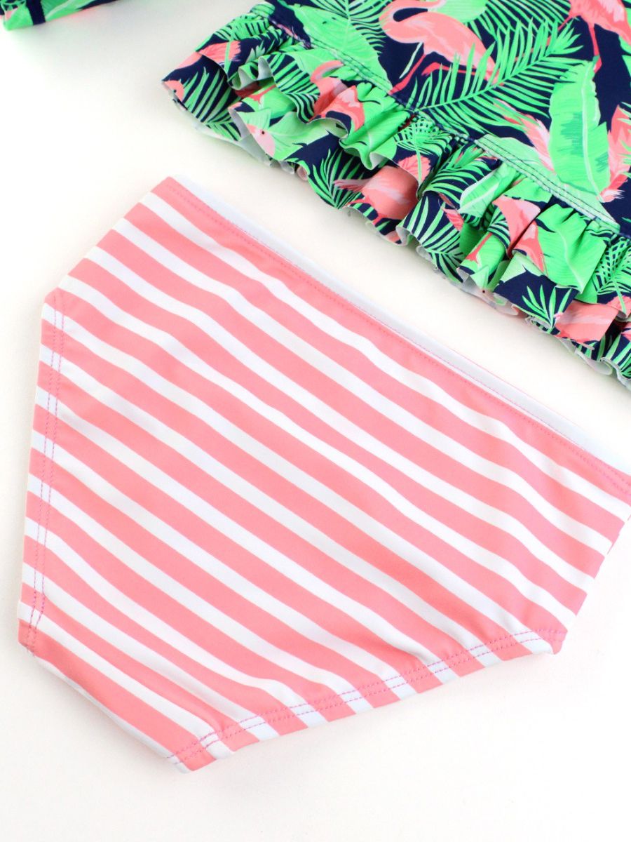 Flamingo Frenzy Rash Guard Bikini